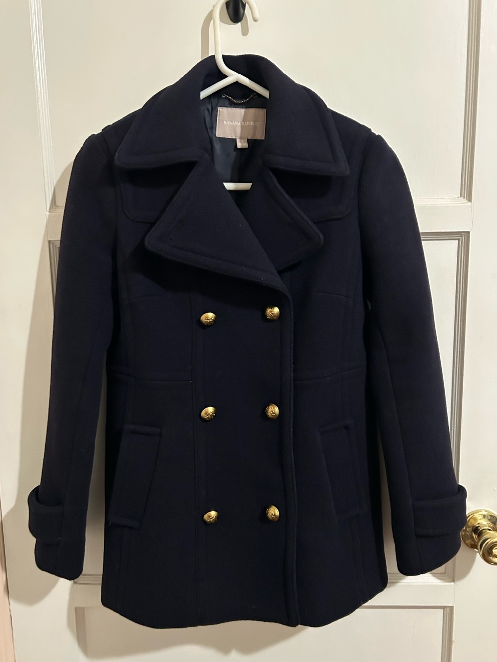 Banana Republic Military Inspired Navy Peacoat sz 2